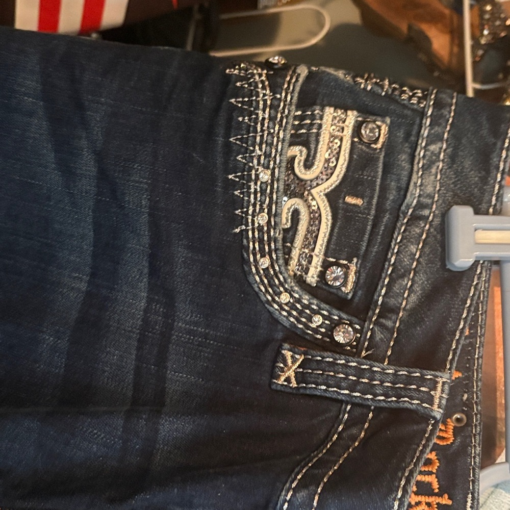 Rock Revival Dark Blue Denim Jeans - Picture 3 of 5